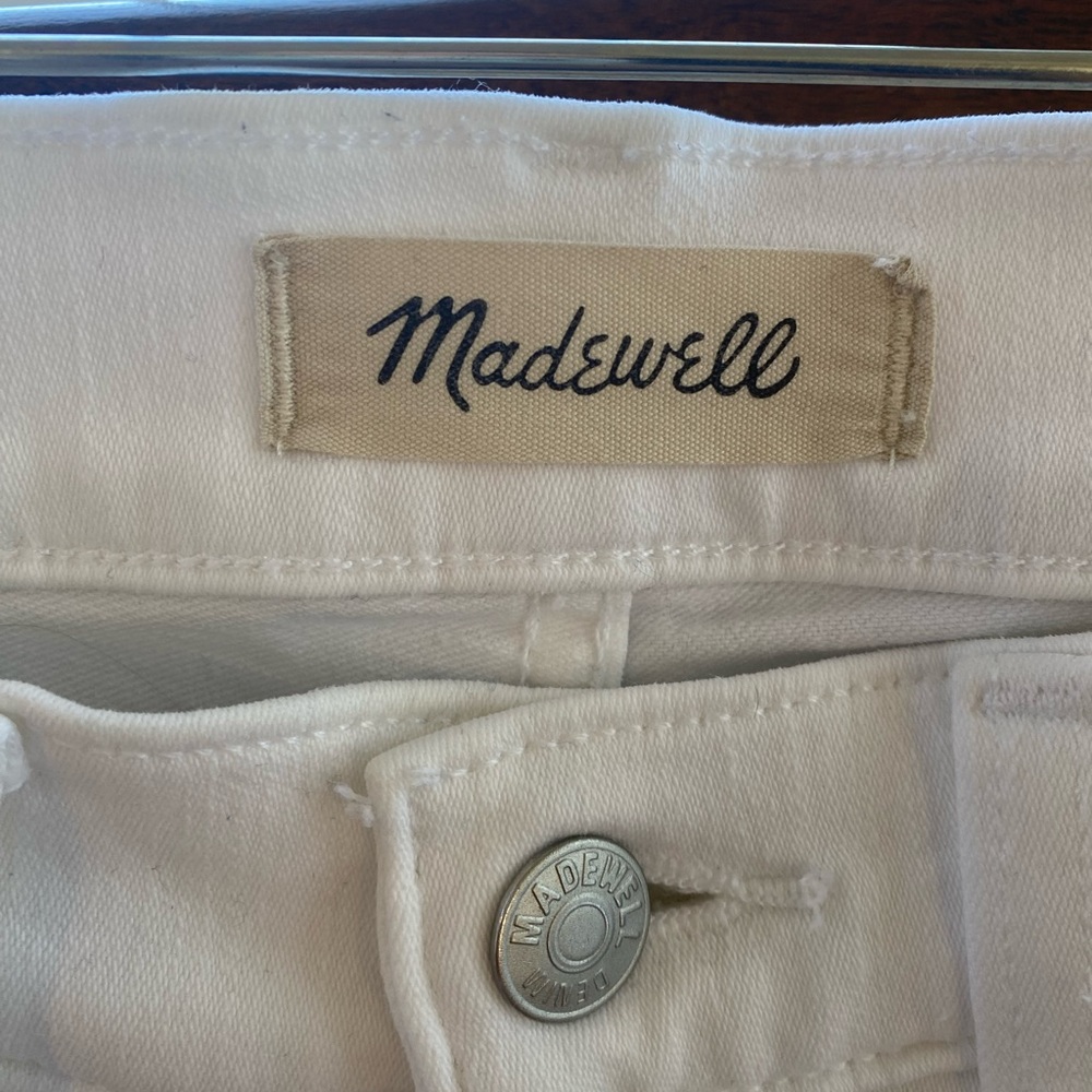 Madewell Mid-Rise Kick Out White Denim Jeans